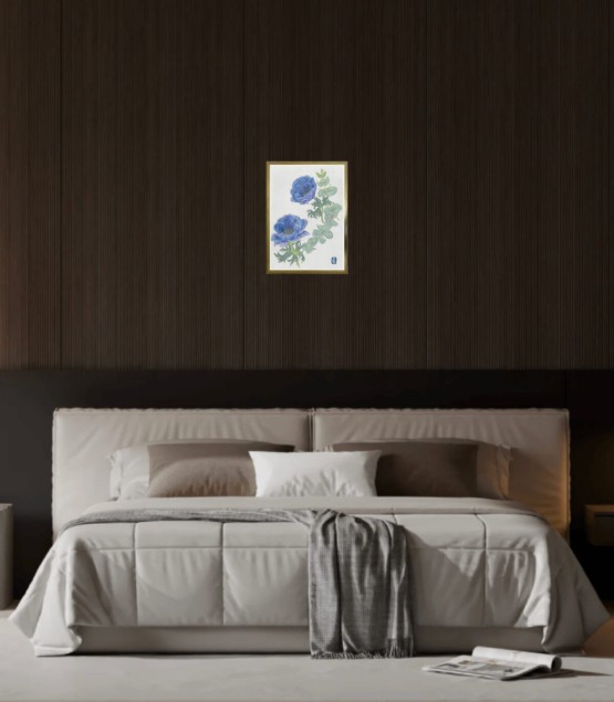 Botanical Drawing - Anémone Bleu 2 2025