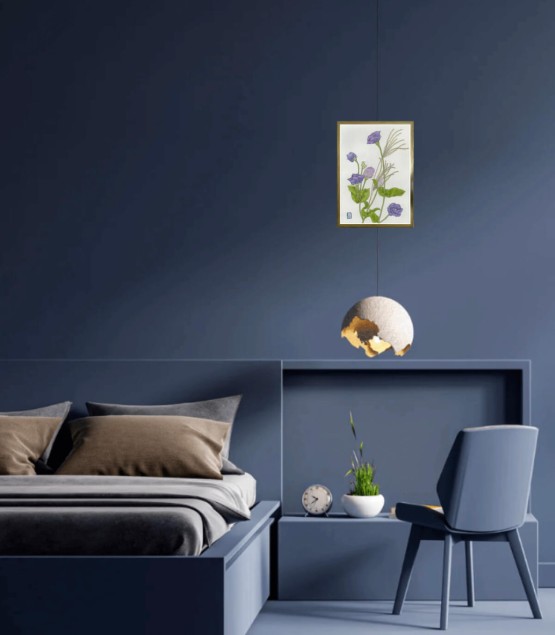 植物画 - Campanule Bleue-Herbe Argentée 2025